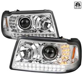  2001-2011 Ford Ranger Spec-D Tuning Driver and Passenger Side Halo Projector Headlights (Chrome Housing, Clear Lens)