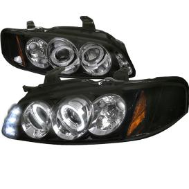 Spec-D Tuning Glossy Black with Smoke Lens Halo LED Projector Headlights