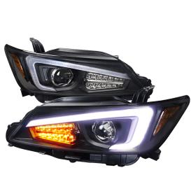 Spec-D Tuning Black Projector Headlights with LED Light Bar