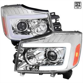 Spec-D Tuning Chrome Housing, Clear Lens Projector Headlights with Sequential Turn Signal