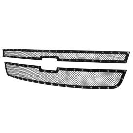  2005-2007 Chevrolet Silverado Spec-D Tuning Steel Black Rivet Style Grille Inserts
