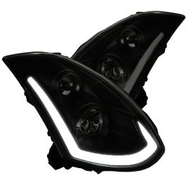 Spec-D Tuning Black / Smoke Projector Headlights With Sequential Turn Signal