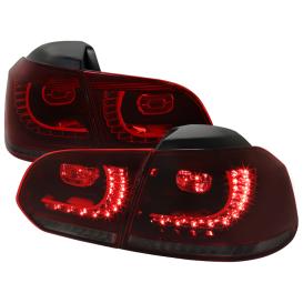 Spec-D Tuning Chrome Housing, Smoked Red Lens LED Tail Lights w/ Sequential Turn Signal Lights