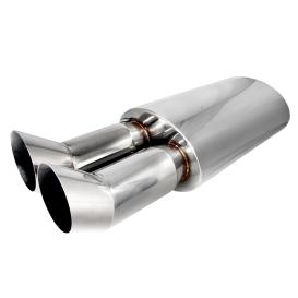 Spec-D Tuning DTM Style Stainless Steel Muffler with 3" Dual Tips