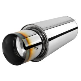 Spec-D Tuning 3" Inlet 310 Style Spiral Muffler With Burnt Tip
