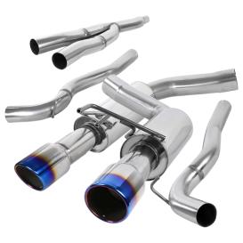 Spec-D Tuning 3" Inlet Dual Exit Catback Exhaust System with 4" Burnt Tip
