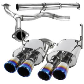 Spec-D Tuning 3" Piping Cat Back Exhaust System 2.5" Dual Burnt Tips