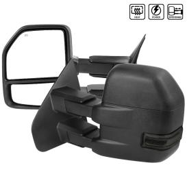 Power and Heated Black Towing Mirrors with Smoke Lens Turn Signal