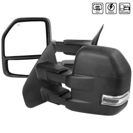 Spec-D Tuning Power and Heated Black Towing Mirrors with Clear Lens Turn Signal