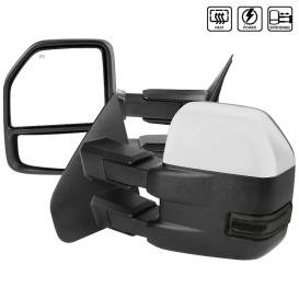 Spec-D Tuning Power and Heated Black and Chrome Towing Mirrors with Smoke Lens Turn Signal