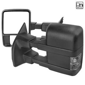 Spec-D Tuning Manual Black Towing Mirrors with Smoke LED Lens Turn Signal