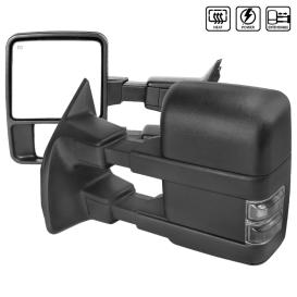 Power and Heated Black Towing Mirrors with Smoke Lens Turn Signal