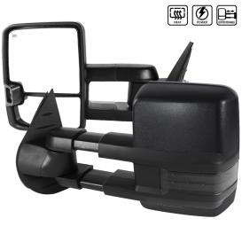 Power and Heated Black Towing Mirrors with Smoke LED Lens Turn Signal