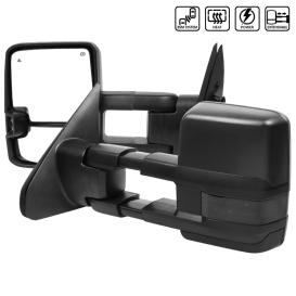 Power and Heated Black Towing Mirrors with Smoke LED Lens Turn Signal