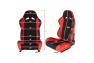 Spec-D Tuning Black / Red Suede Fully Reclinable Racing Seat with Slider (Driver Side) - Spec-D Tuning RS-2005L