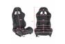 Spec-D Tuning Black PVC Leather with White Stitching Fully Reclinable Racing Seat with Sliders (Passenger Side) - Spec-D Tuning RS-2251R