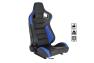 Spec-D Tuning Black / Blue PVC Leather Carbon Fiber Pattern Cushion Fully Reclinable Racing Seat with Slider (Passenger Side) - Spec-D Tuning RS-2854R