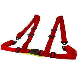 Spec-D Tuning 4-Point Racing Seat Belt (Harness) - Red