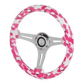 Spec-D Tuning 350mm 3-Spoke Wooden Deep Dish Steering Wheel