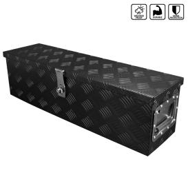 Spec-D Tuning 31" Heavy Duty Aluminum Black Tool Box Trailer Underbody Storage w/ Handles, Lock, & Keys