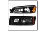 Spyder Black Replacement Headlights With Bumper Lights - Spyder 9040641