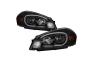 Spyder LED DRL Bar Black Projector Headlights - Spyder 9042232