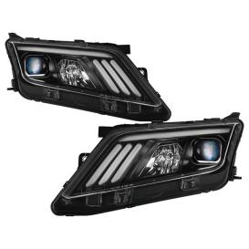 Spyder LED DRL Bar Black Projector Headlights