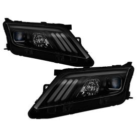Spyder LED DRL Bar Black Smoke Projector Headlights