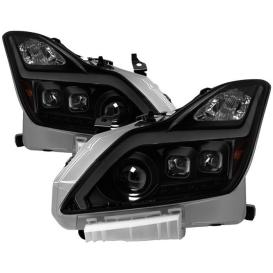 Spyder Black/Smoke Lights Bar DRL Projector Headlights with Sequential Turn Signal