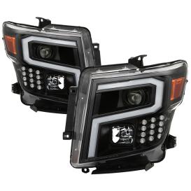 Spyder Driver and Passenger Side Black DRL Light Bar Projector Headlights