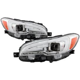 Spyder Driver and Passenger Side Chrome DRL Light Bar Projector Headlights