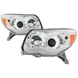 Spyder LED Light Bar Chrome Projector Headlights