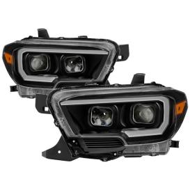 Spyder Black Lights Bar DRL Projector Headlights with Sequential Turn Signal