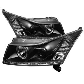 Spyder Black LED Halo Projector Headlight with DRL