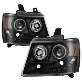 LED Halo Black Projector Headlights