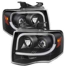 Spyder Black Light Tube DRL Projector Headlights