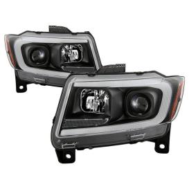 Spyder Light Bar Black Projector Headlights