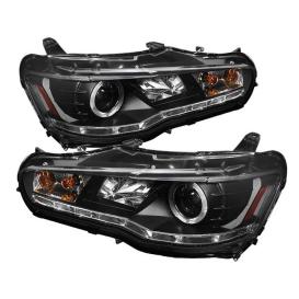 Spyder Black LED Halo Projector Headlights with DRL