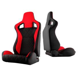 Spyder Passenger Side Red SCS Style Suede/PU Racing Seat