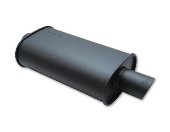 Vibrant Performance StreetPower FLAT BLACK Oval Muffler with Single 4in Outlet - 4in inlet I.D. - Vibrant Performance 1154