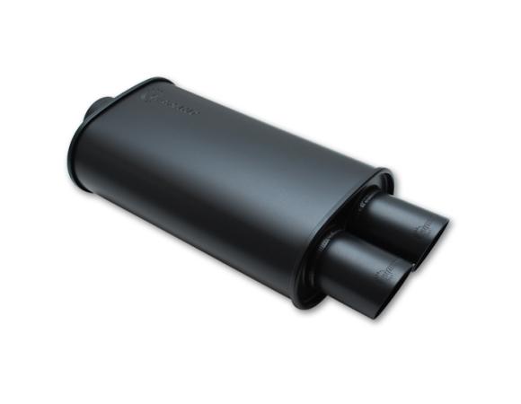 Vibrant Performance StreetPower FLAT BLACK Oval Muffler with Dual 3in Outlet - 4in inlet I.D. - Vibrant Performance 1155
