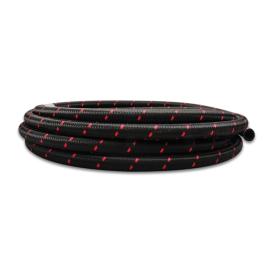 Vibrant Performance -4 AN Two-Tone Black/Red Nylon Braided Flex Hose (2 foot roll)