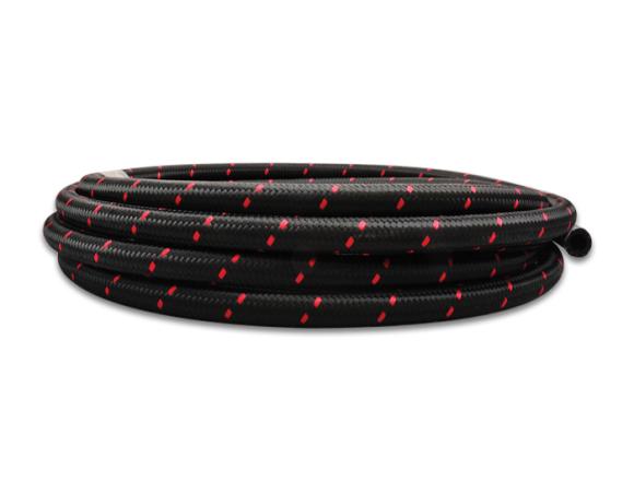 Vibrant Performance -8 AN Two-Tone Black/Red Nylon Braided Flex Hose (2 foot roll) - Vibrant Performance 11958R