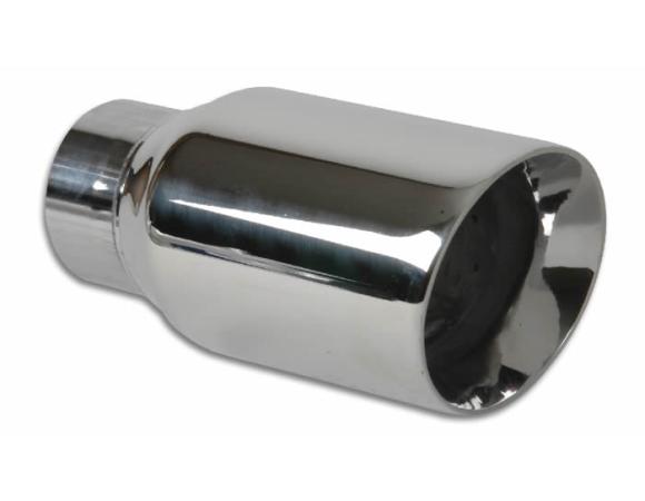 Vibrant Performance 3in Round SS Exhaust Tip (Double Wall Angle Cut Beveled Outlet) - Vibrant Performance 1209