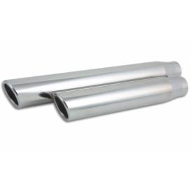 Vibrant Performance 4in Round SS Truck/SUV Exh Tip (Single wall Angle Cut Rolled Edge) - 2.5in inlet 18in long