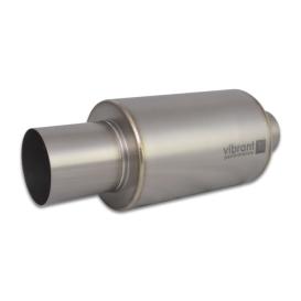Vibrant Performance Titanium Muffler w/Straight Cut Natural Tip 2.5in. Inlet / 2.5in. Outlet