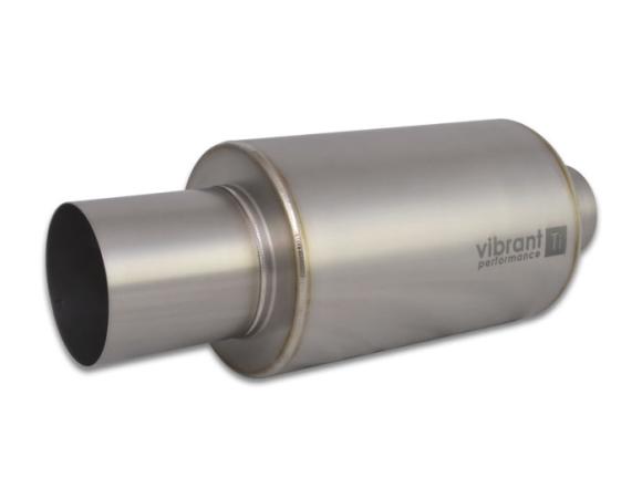 Vibrant Performance Titanium Muffler w/Straight Cut Natural Tip 2.5in. Inlet / 2.5in. Outlet - Vibrant Performance 17561