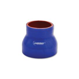 Vibrant Performance 4 Ply Reinforced Silicone Transition Connector - 2in I.D. x 2.25in I.D. x 3in long (BLUE)
