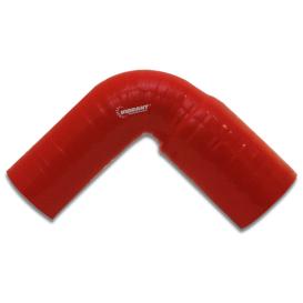 Vibrant Performance 4 Ply Reinforced Silicone 90 degree Transition Elbow - 3in I.D. x 4in I.D. (RED)