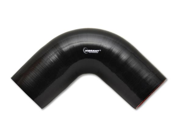 Vibrant Performance 4 Ply Reinforced Silicone Elbow Connector - 1.75in I.D. - 90 deg. Elbow (BLACK) - Vibrant Performance 2843